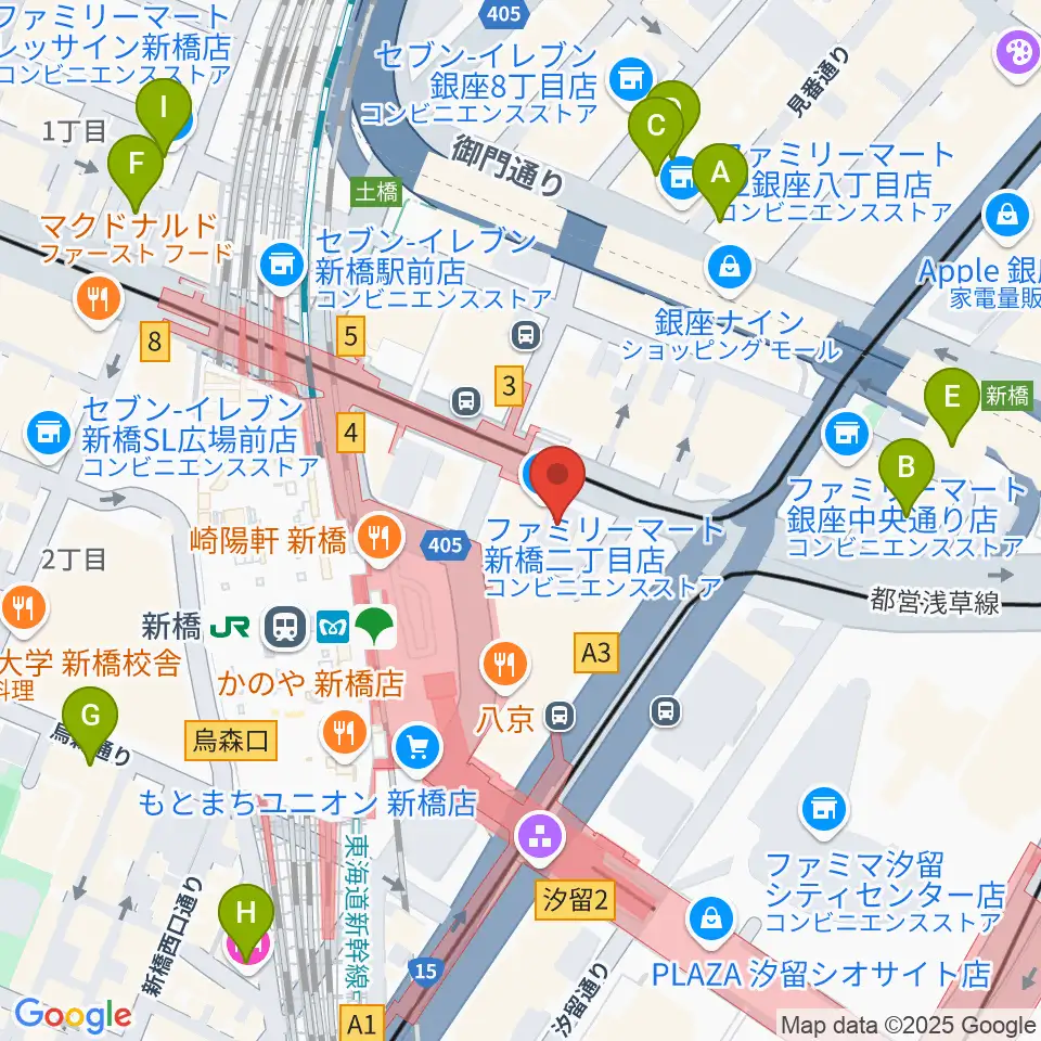 ミュージックアベニュー銀座アネックス周辺のホテル一覧地図