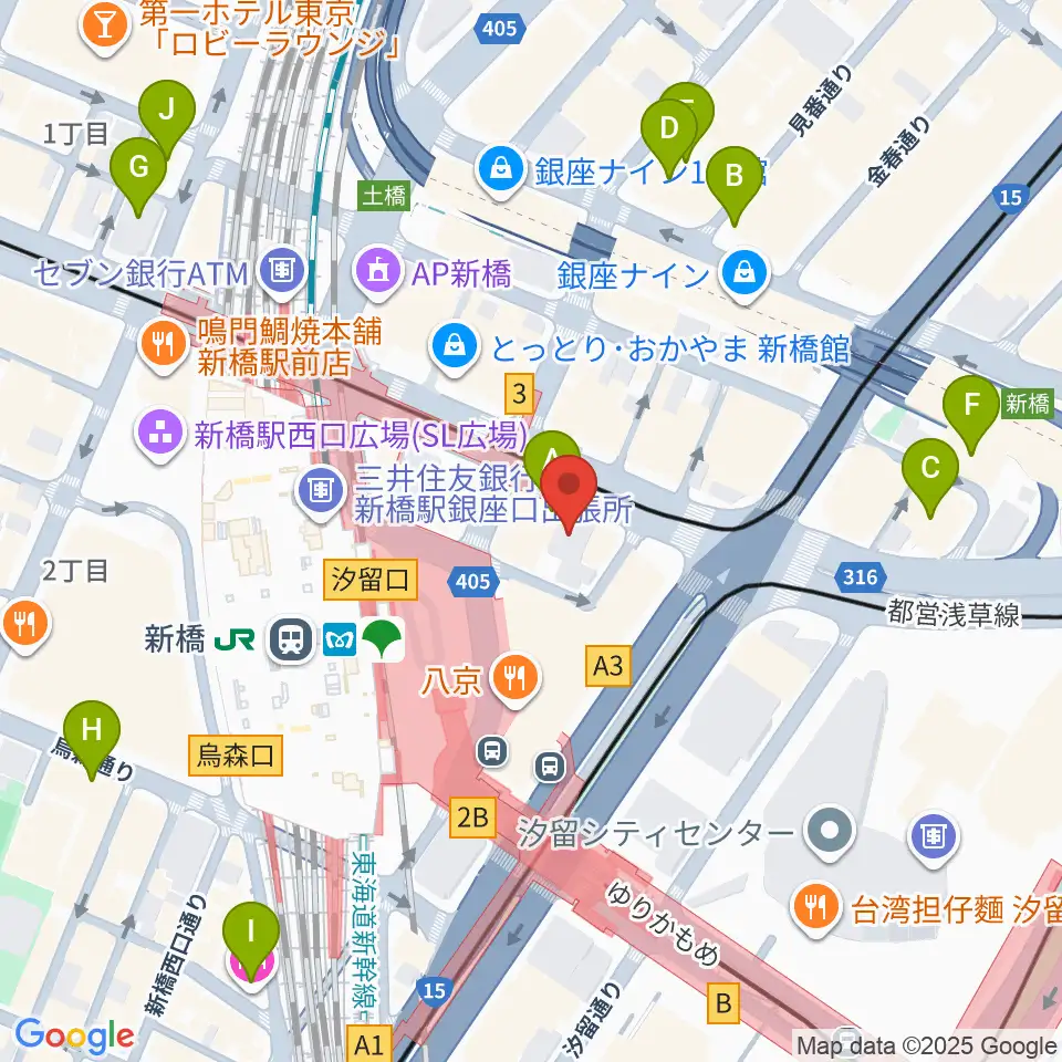 ミュージックアベニュー銀座アネックス周辺のホテル一覧地図