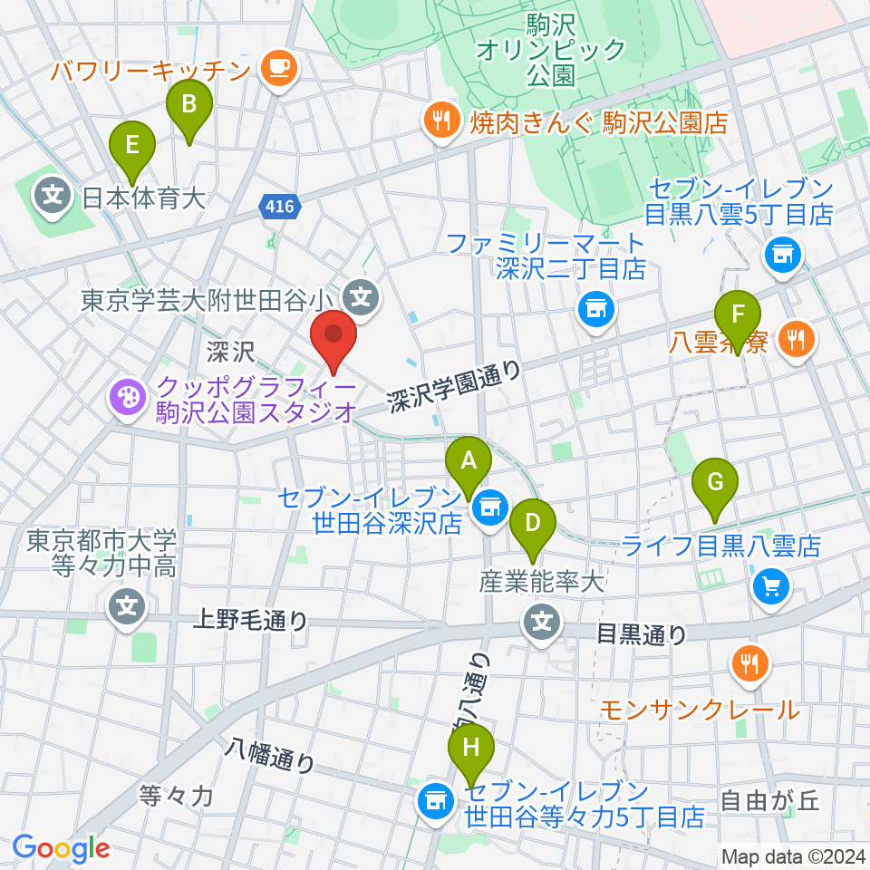 アライブレコーディングスタジオ周辺のホテル一覧地図