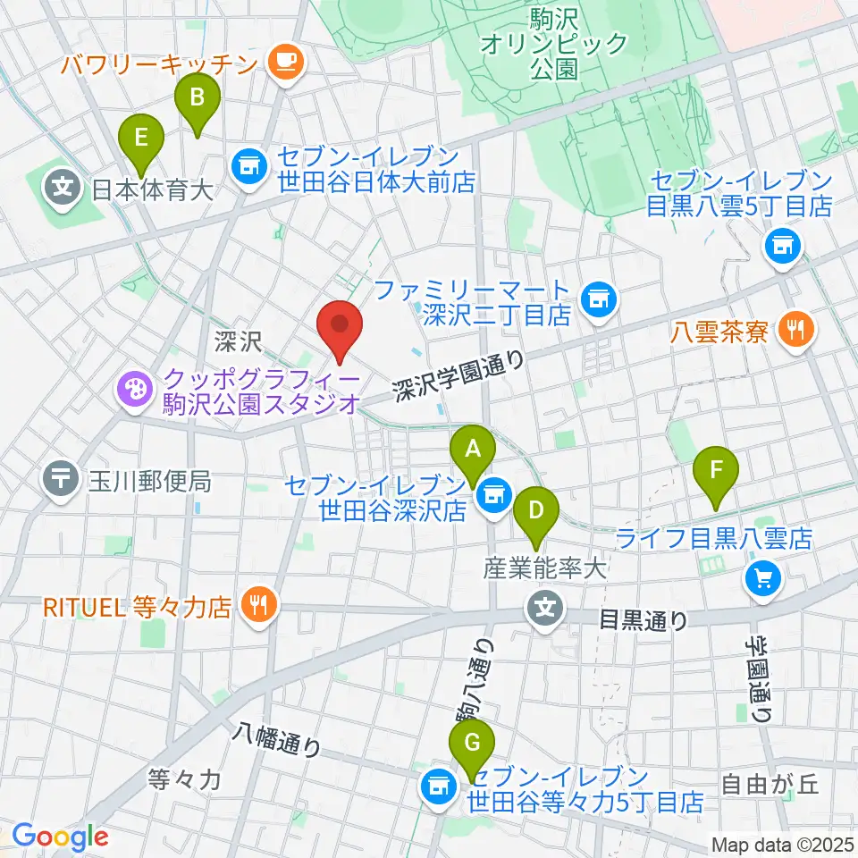 アライブレコーディングスタジオ周辺のホテル一覧地図