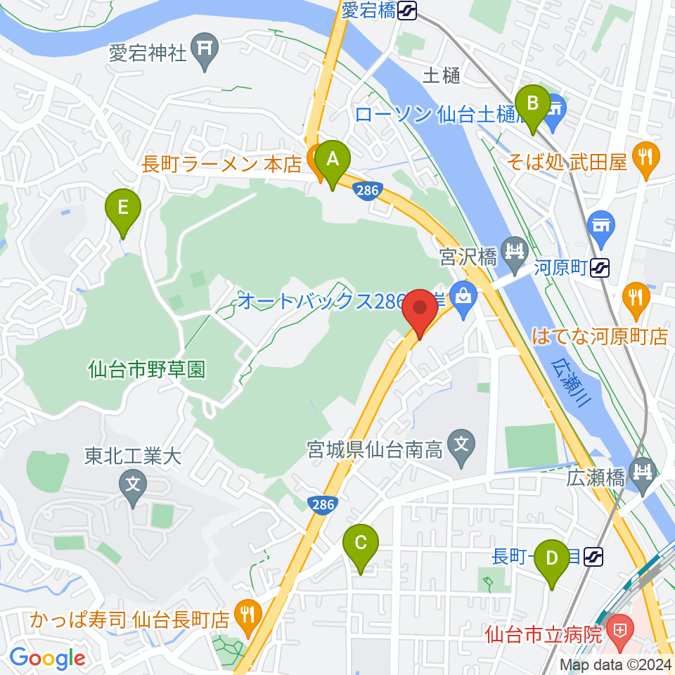 STUDIO B/2 286店周辺のホテル一覧地図