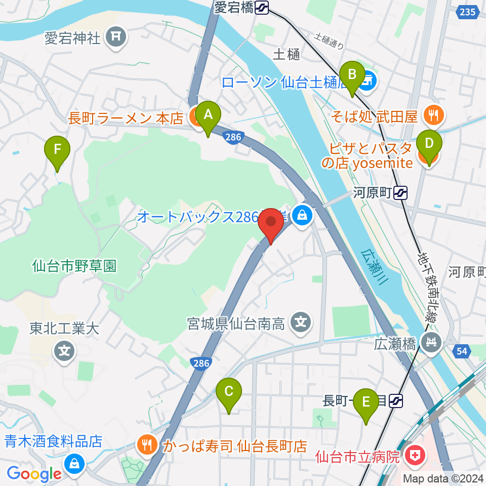 STUDIO B/2 286店周辺のホテル一覧地図