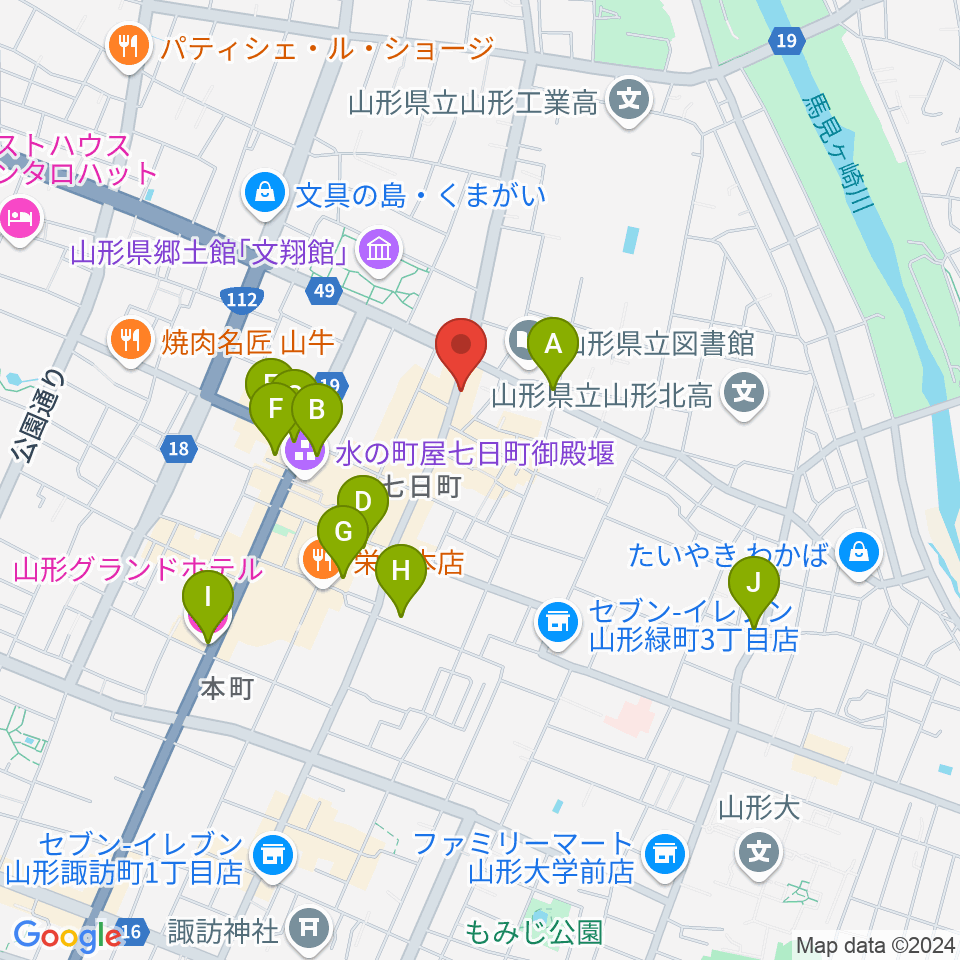 フランク ロイド ライト周辺のホテル一覧地図