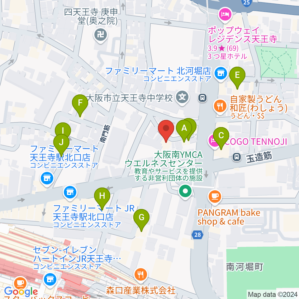 K's Music Lab ギター教室周辺のホテル一覧地図