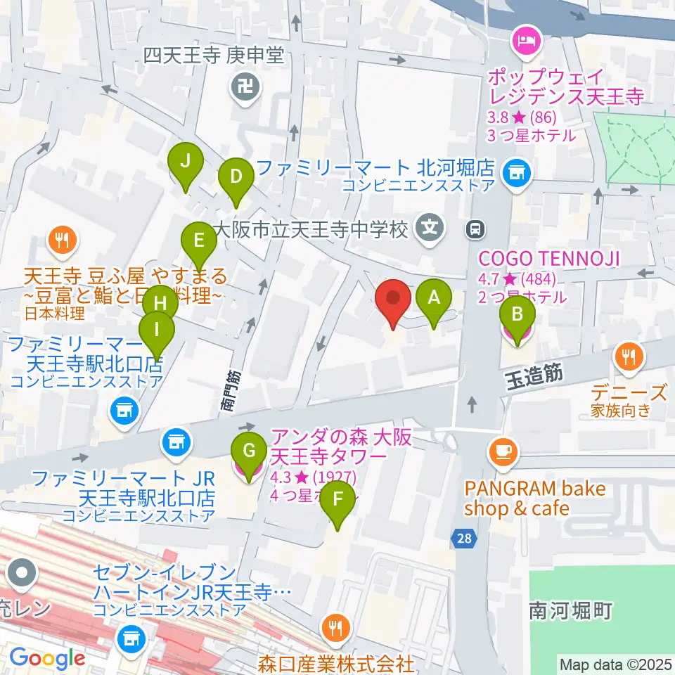 K's Music Lab ギター教室周辺のホテル一覧地図