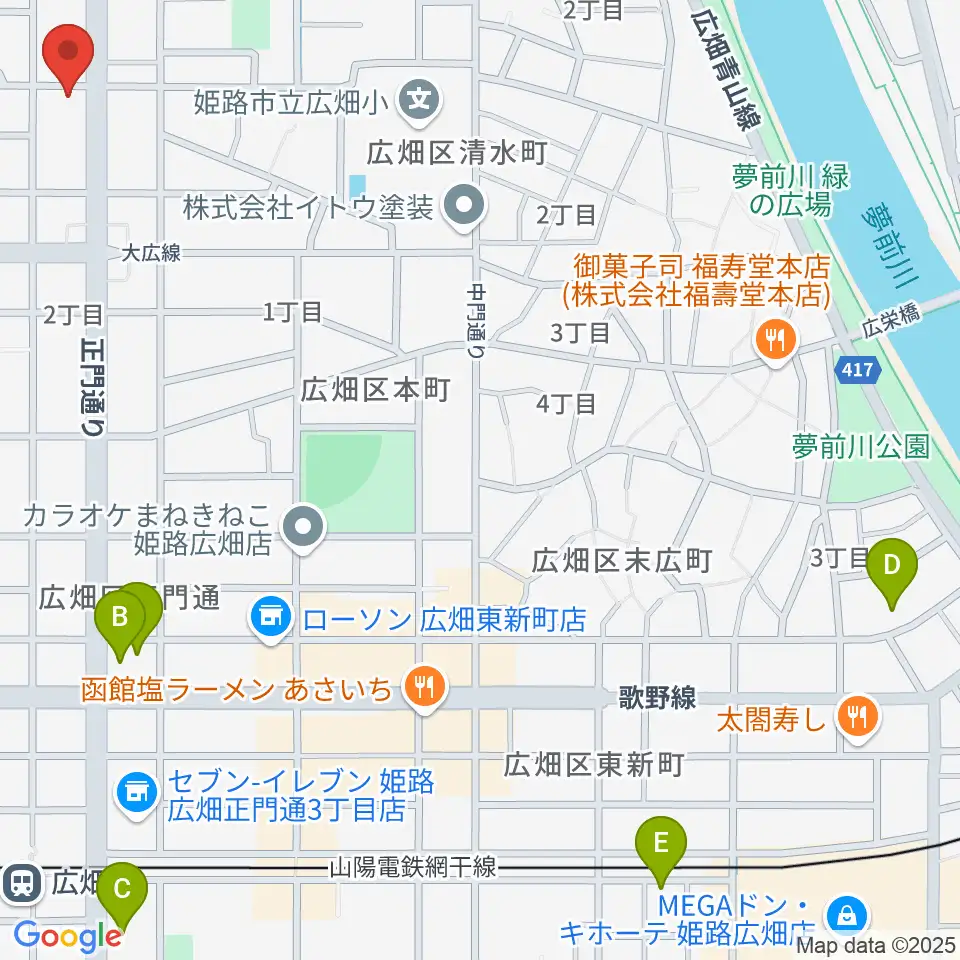 やぎ楽器 広畑店周辺のホテル一覧地図
