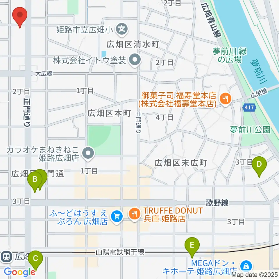 やぎ楽器 広畑店周辺のホテル一覧地図