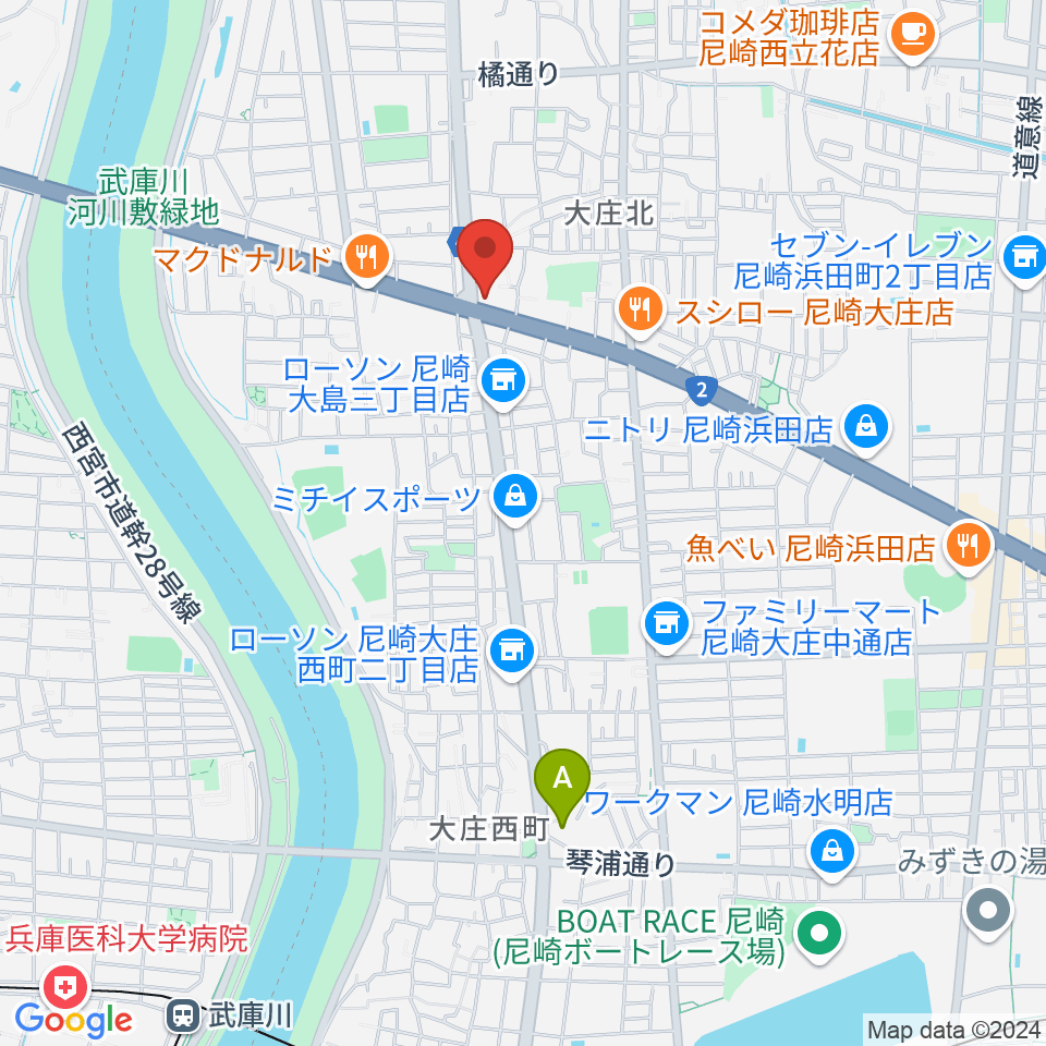 ライブスポットKURA 周辺のホテル一覧地図