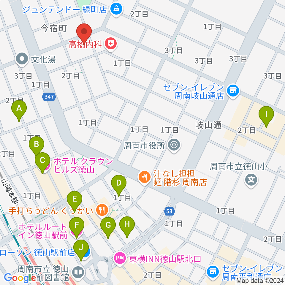 ポップス川上周南ピアノ館周辺のホテル一覧地図