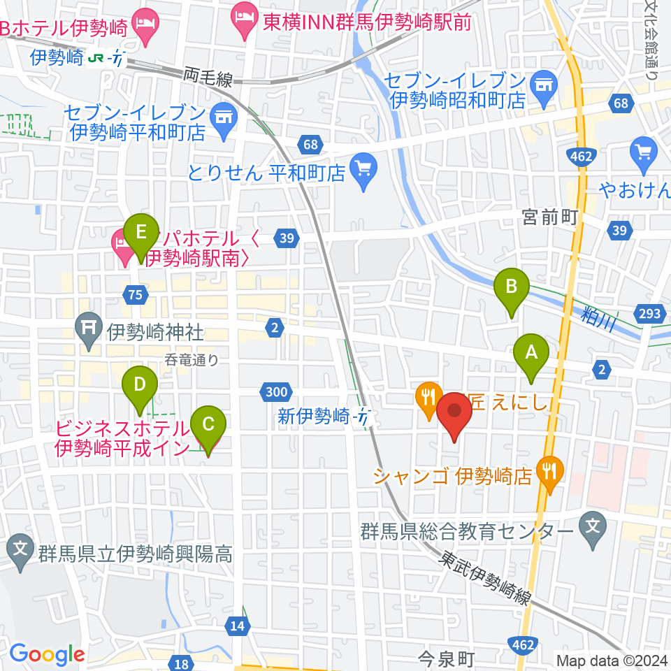 REFUGE Isesaki Studio周辺のホテル一覧地図