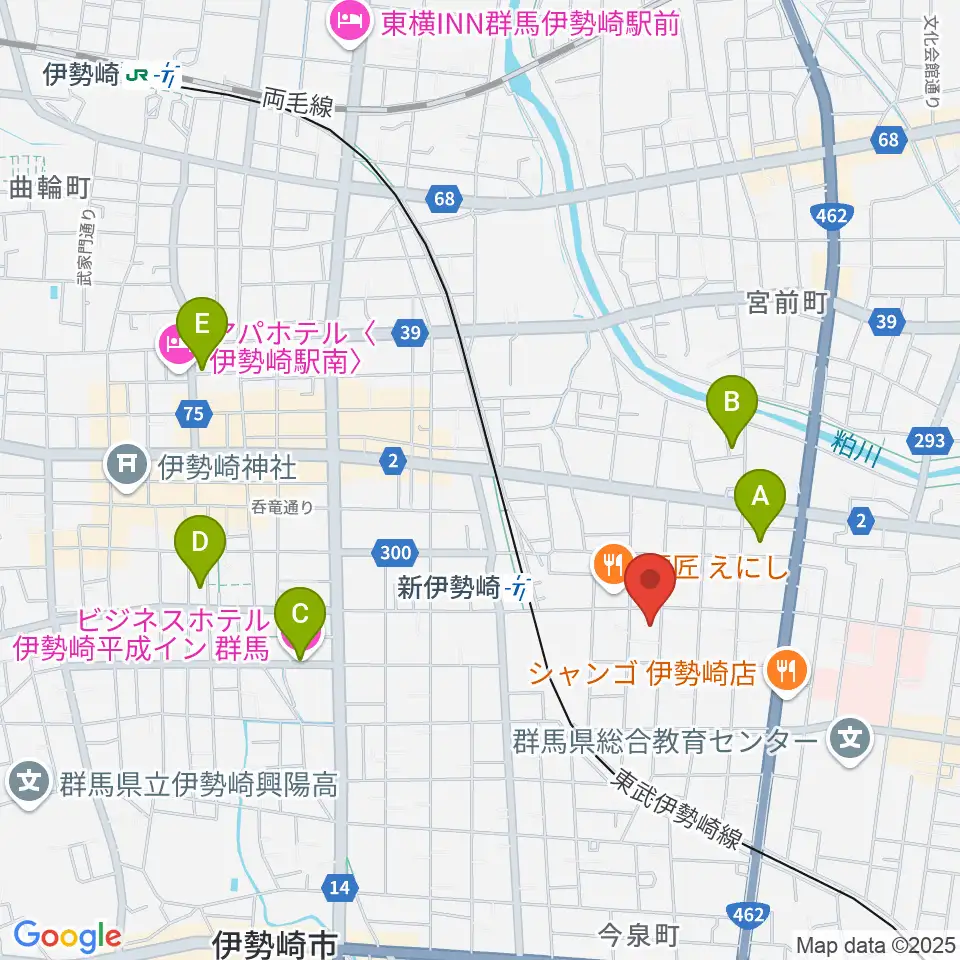REFUGE Isesaki Studio周辺のホテル一覧地図