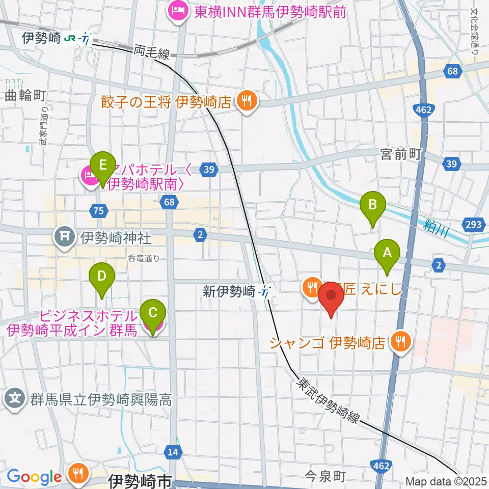 REFUGE Isesaki Studio周辺のホテル一覧地図