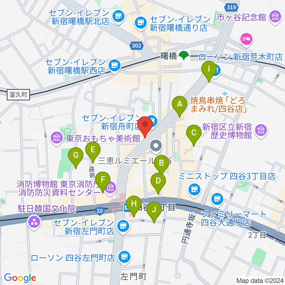 四谷三丁目メビウス周辺のホテル一覧地図