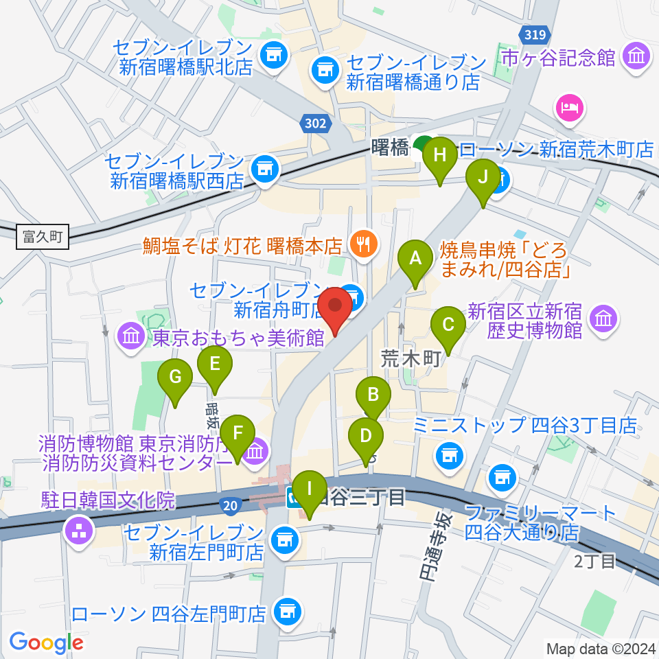 四谷三丁目メビウス周辺のホテル一覧地図