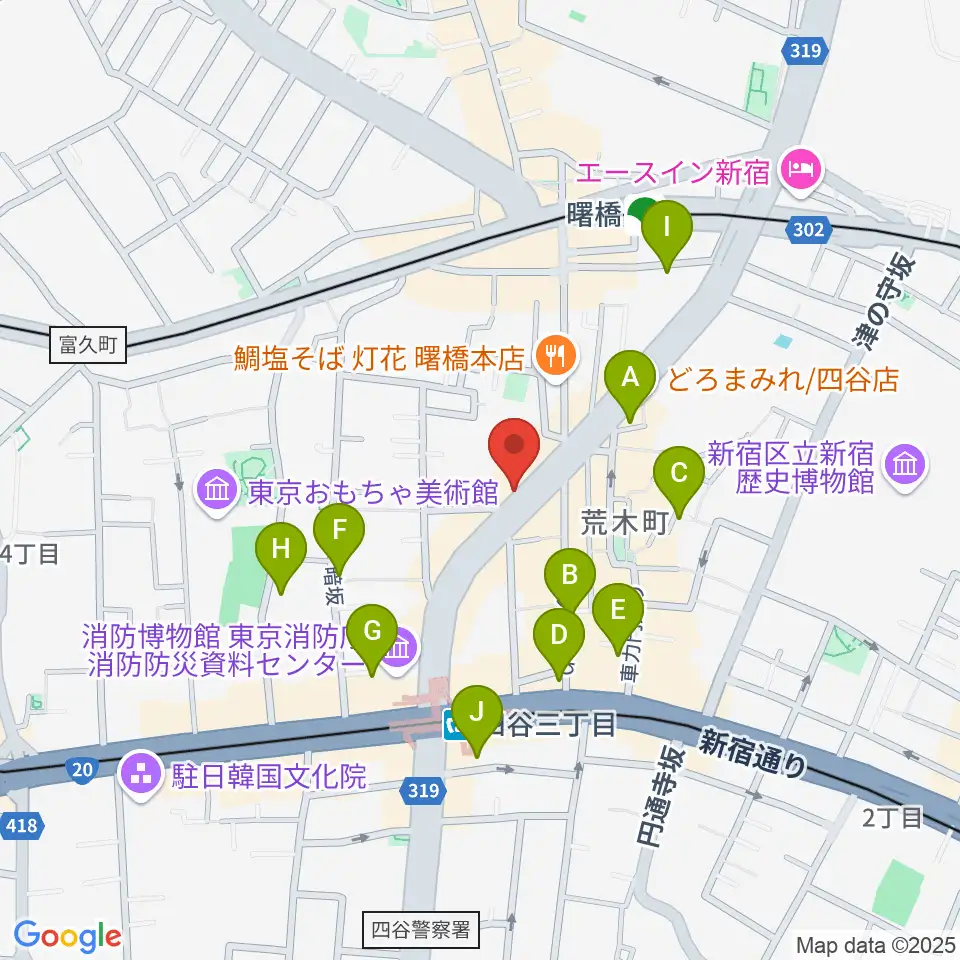 四谷三丁目メビウス周辺のホテル一覧地図