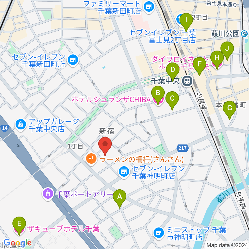 MOTOWN CLUB周辺のホテル一覧地図