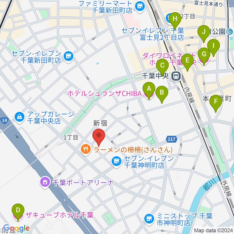 MOTOWN CLUB周辺のホテル一覧地図