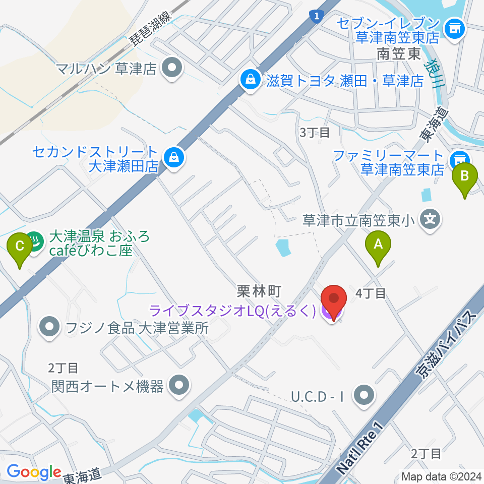 ライブスタジオL.Q.周辺のホテル一覧地図