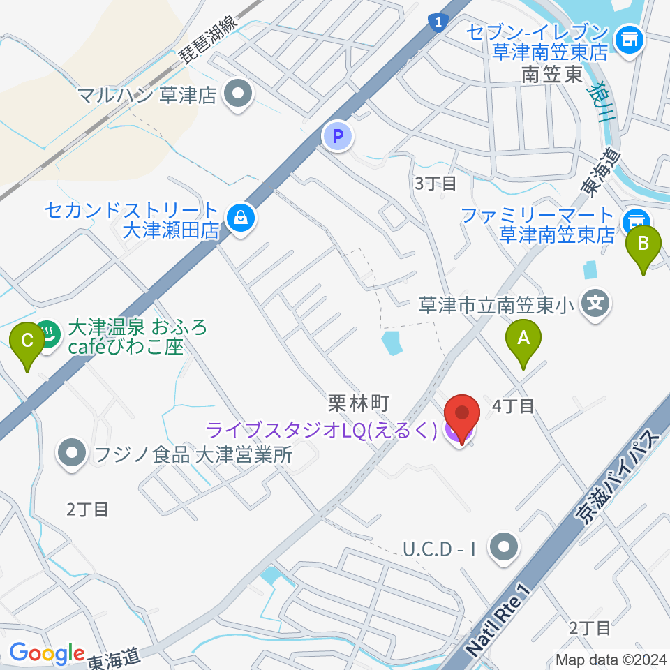 ライブスタジオL.Q.周辺のホテル一覧地図