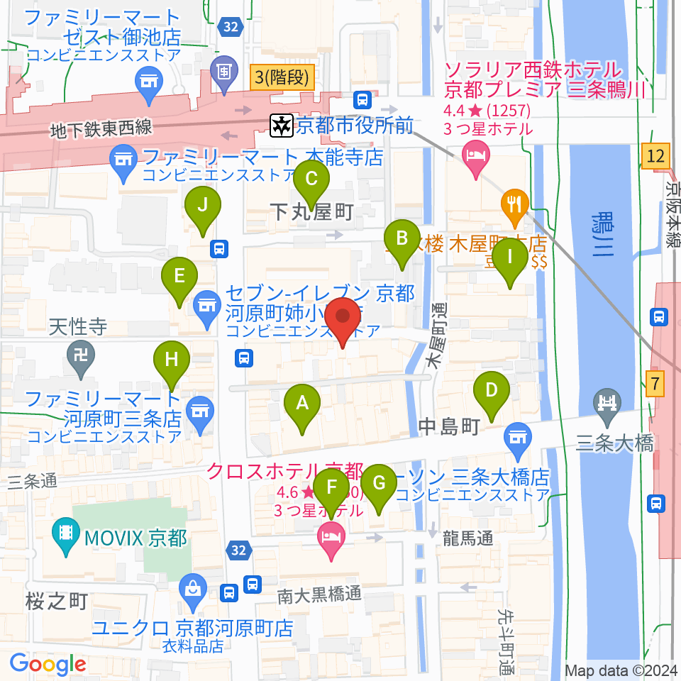 スタジオラグ河原町店周辺のホテル一覧地図