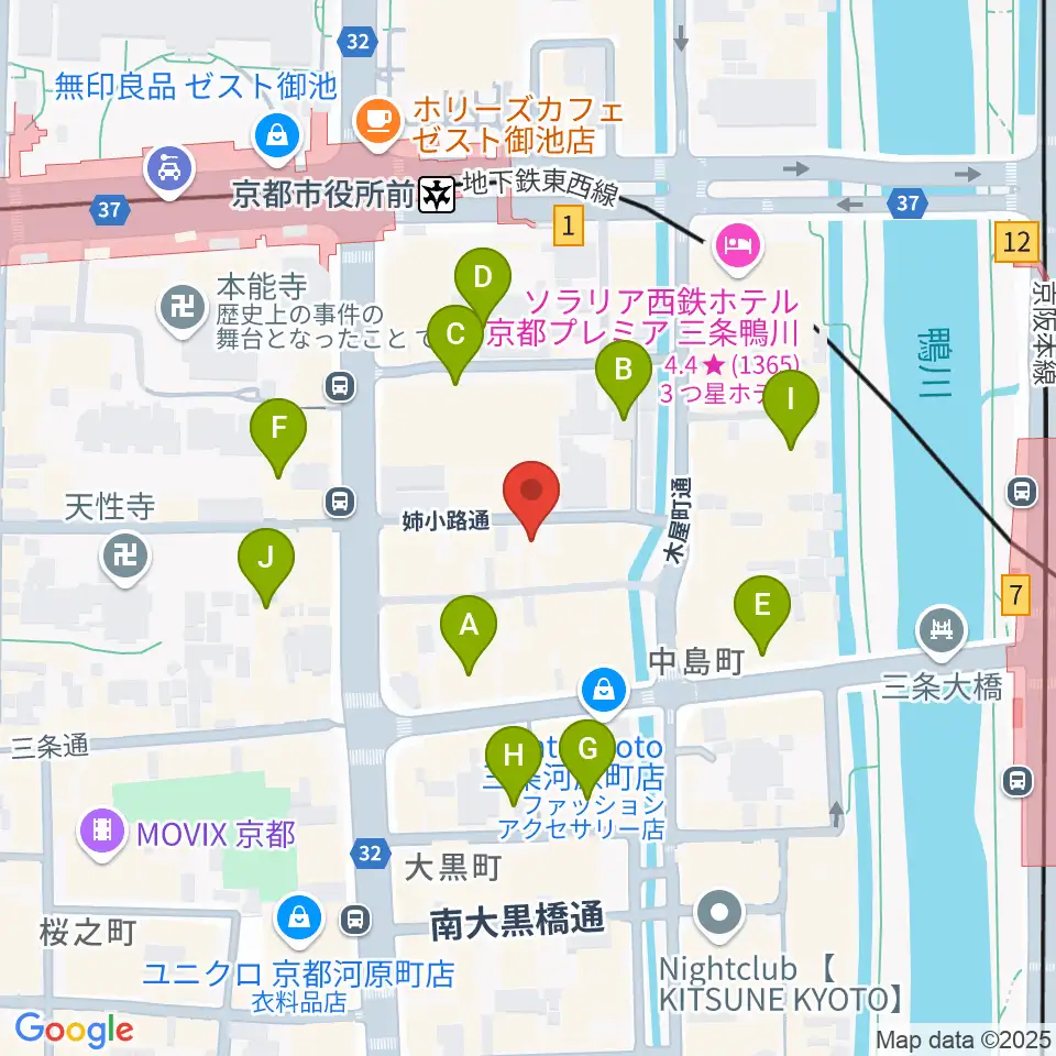スタジオラグ河原町店周辺のホテル一覧地図