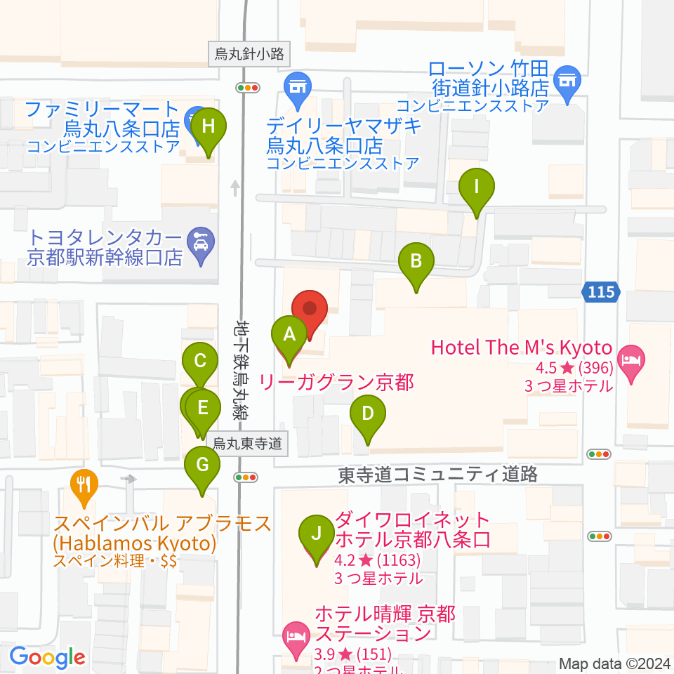 ノリキスタジオ周辺のホテル一覧地図