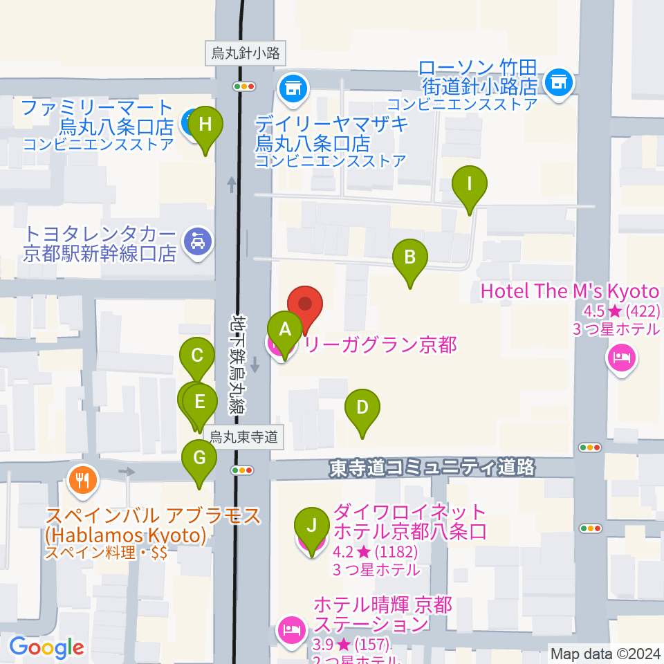 ノリキスタジオ周辺のホテル一覧地図