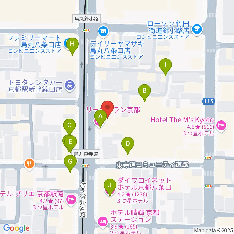 ノリキスタジオ周辺のホテル一覧地図