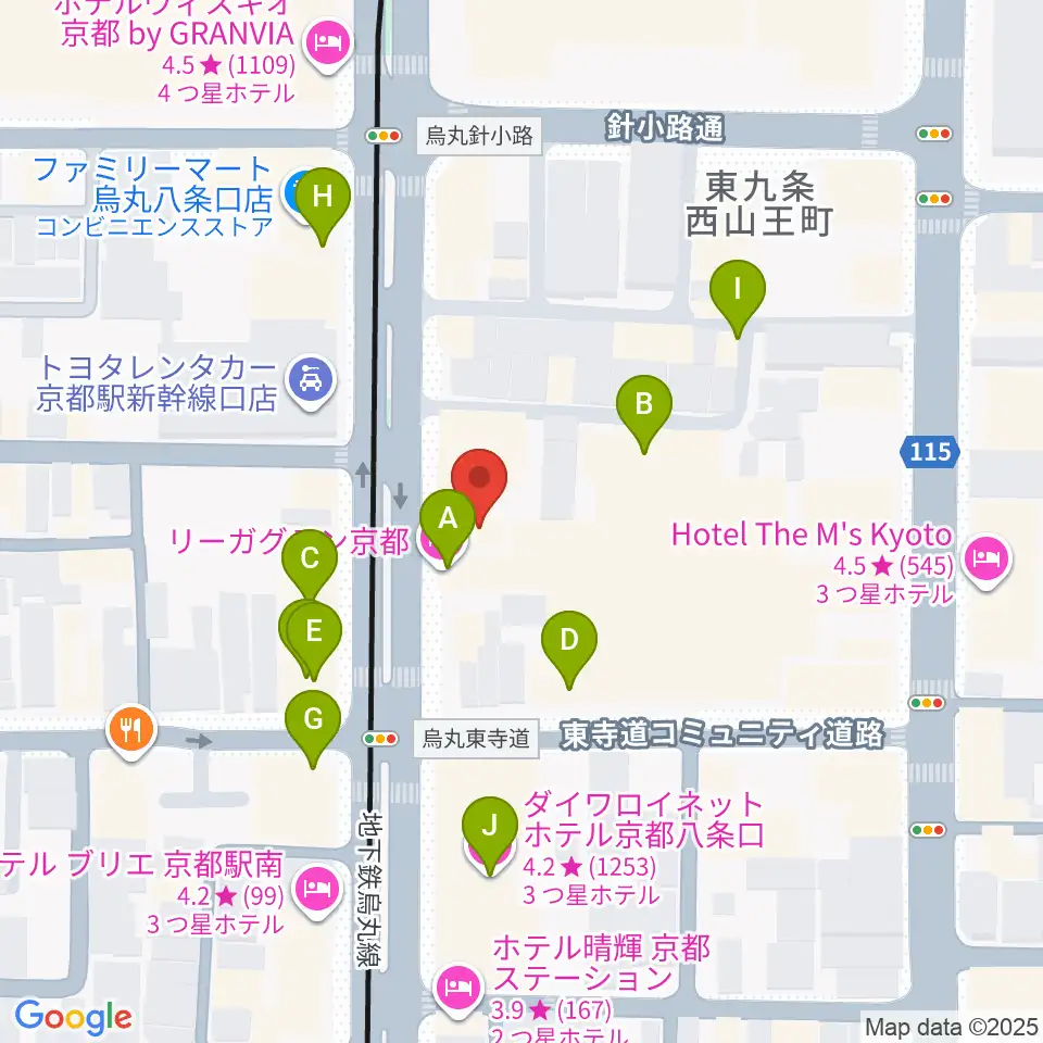 ノリキスタジオ周辺のホテル一覧地図