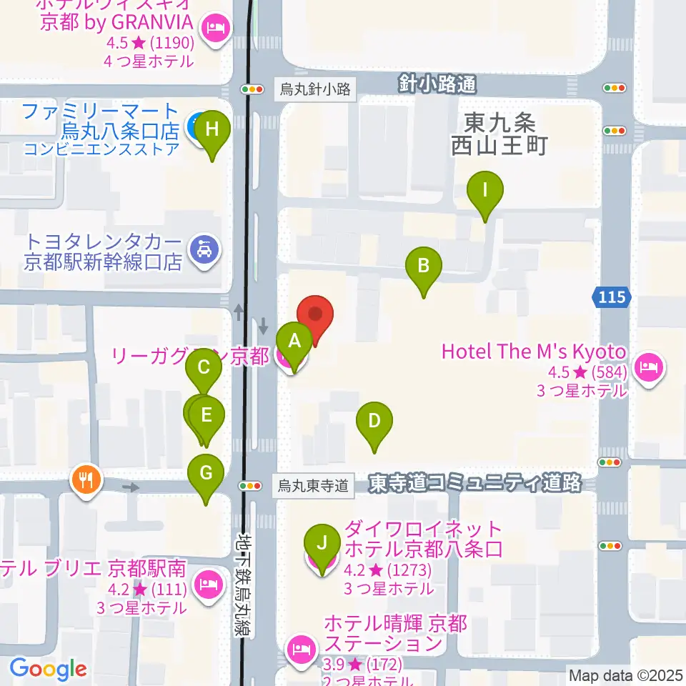 ノリキスタジオ周辺のホテル一覧地図