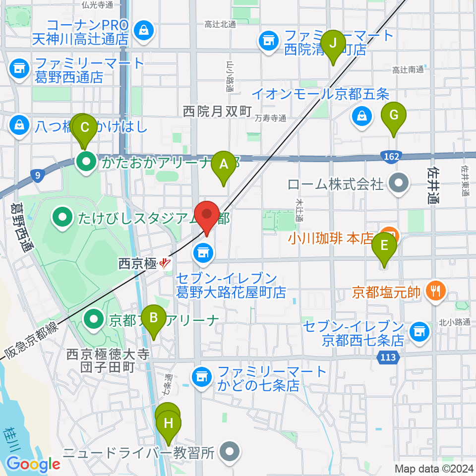 西京極STUDIO IZ周辺のホテル一覧地図