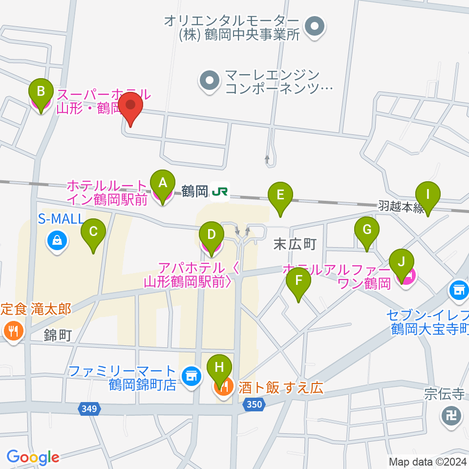 なんだ屋周辺のホテル一覧地図