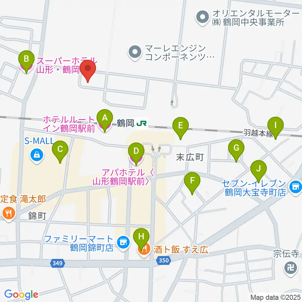 なんだ屋周辺のホテル一覧地図