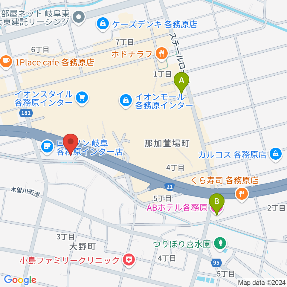 GOUスタジオ周辺のホテル一覧地図