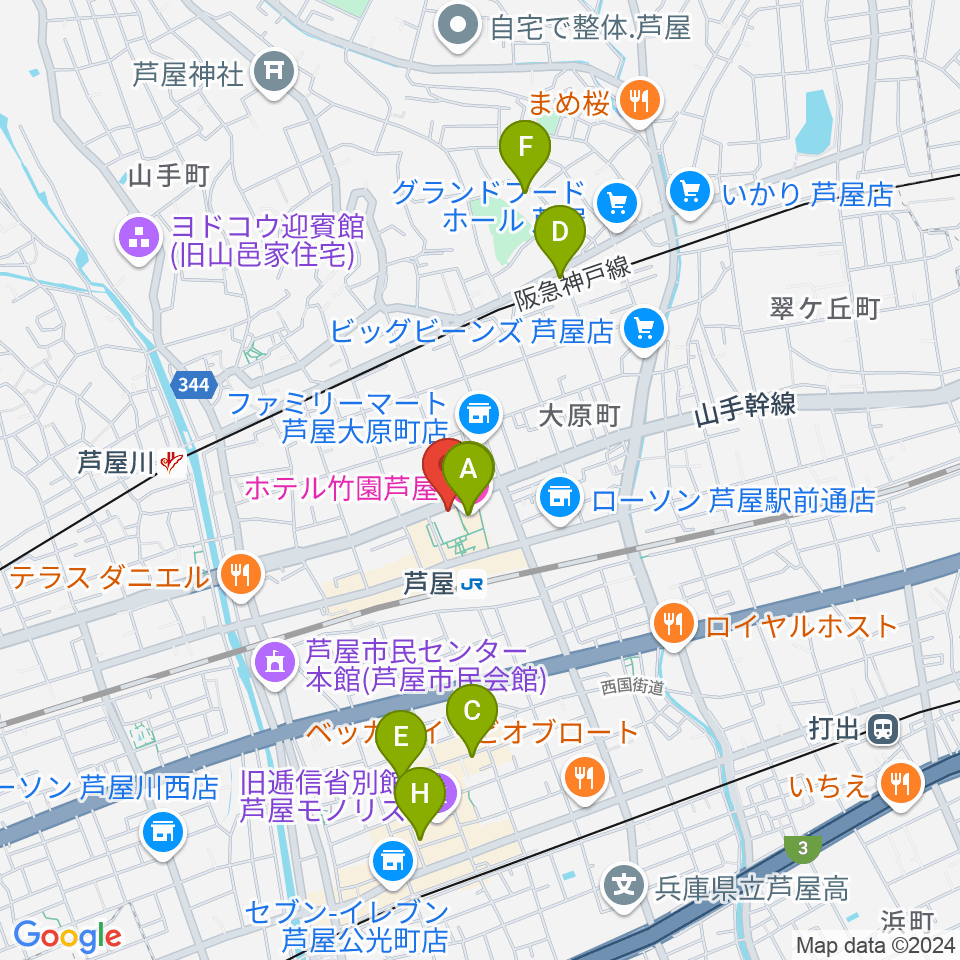 結城カルチャーセンター周辺のホテル一覧地図