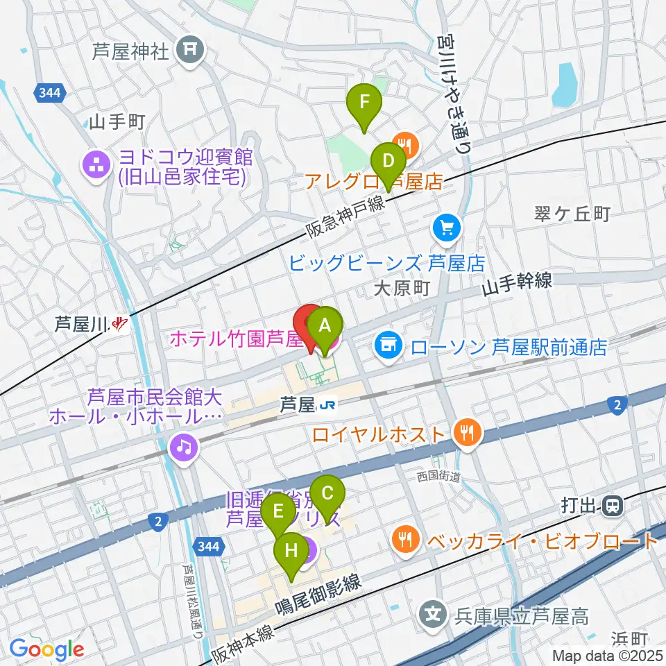 結城カルチャーセンター周辺のホテル一覧地図