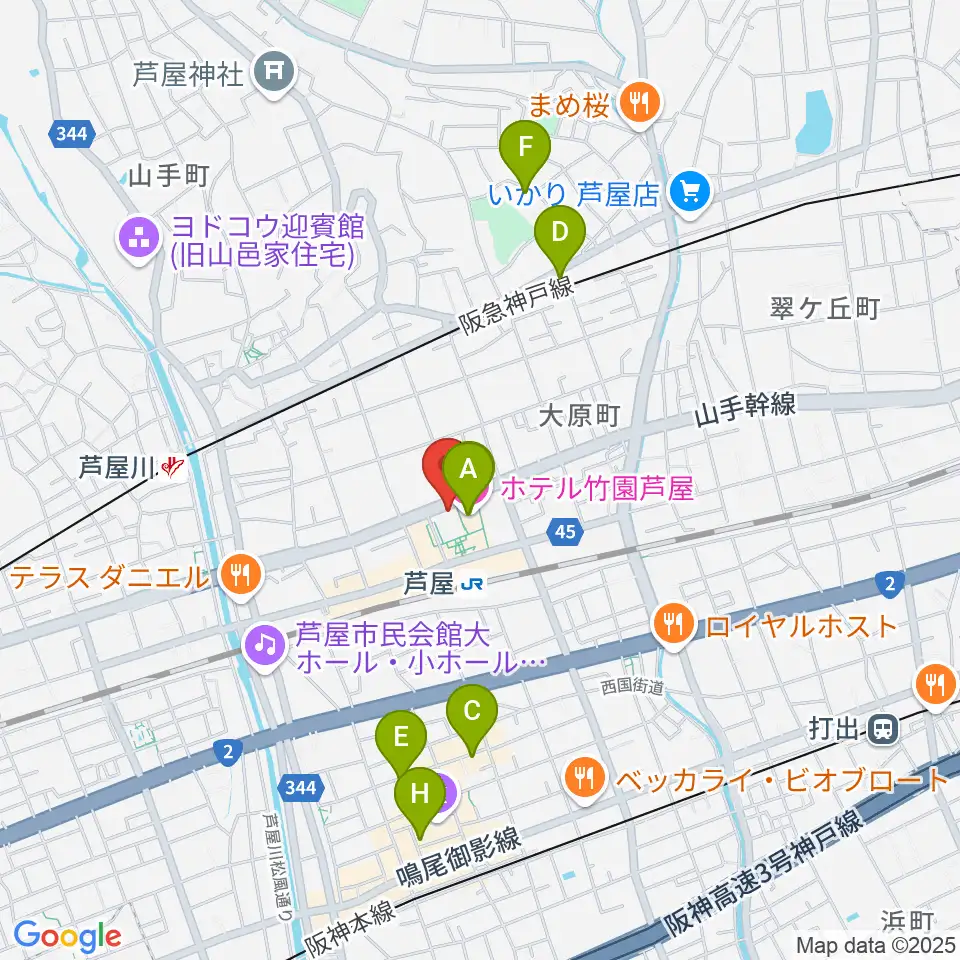 結城カルチャーセンター周辺のホテル一覧地図