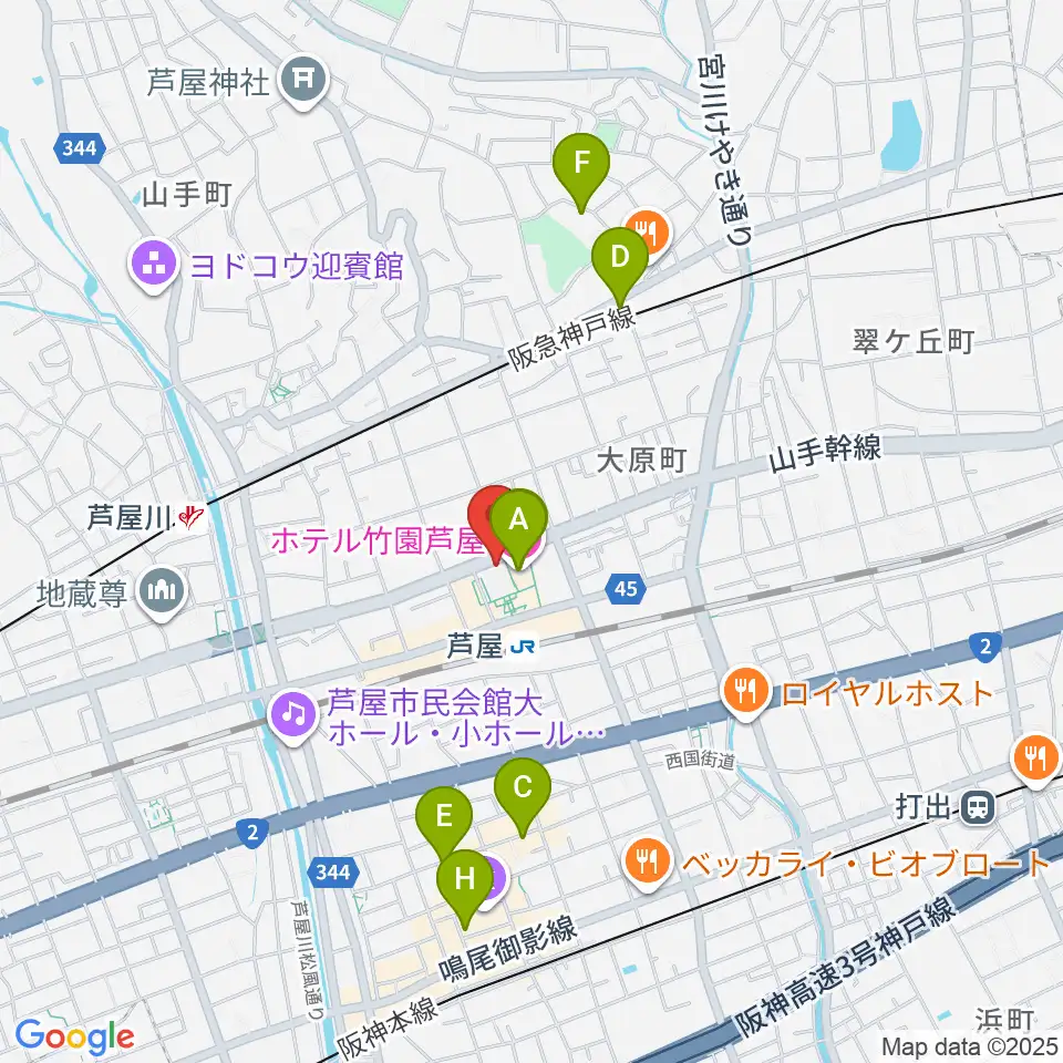 結城カルチャーセンター周辺のホテル一覧地図