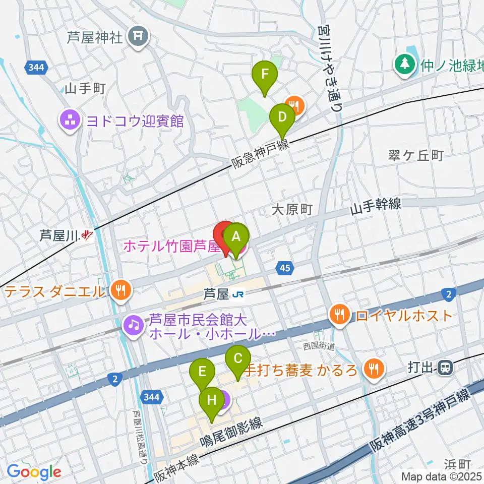 結城カルチャーセンター周辺のホテル一覧地図