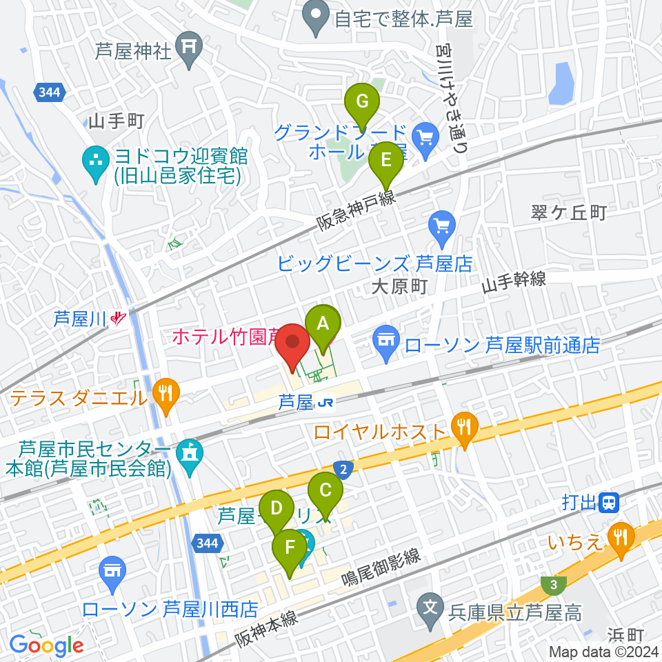 結城カルチャーセンター周辺のホテル一覧地図