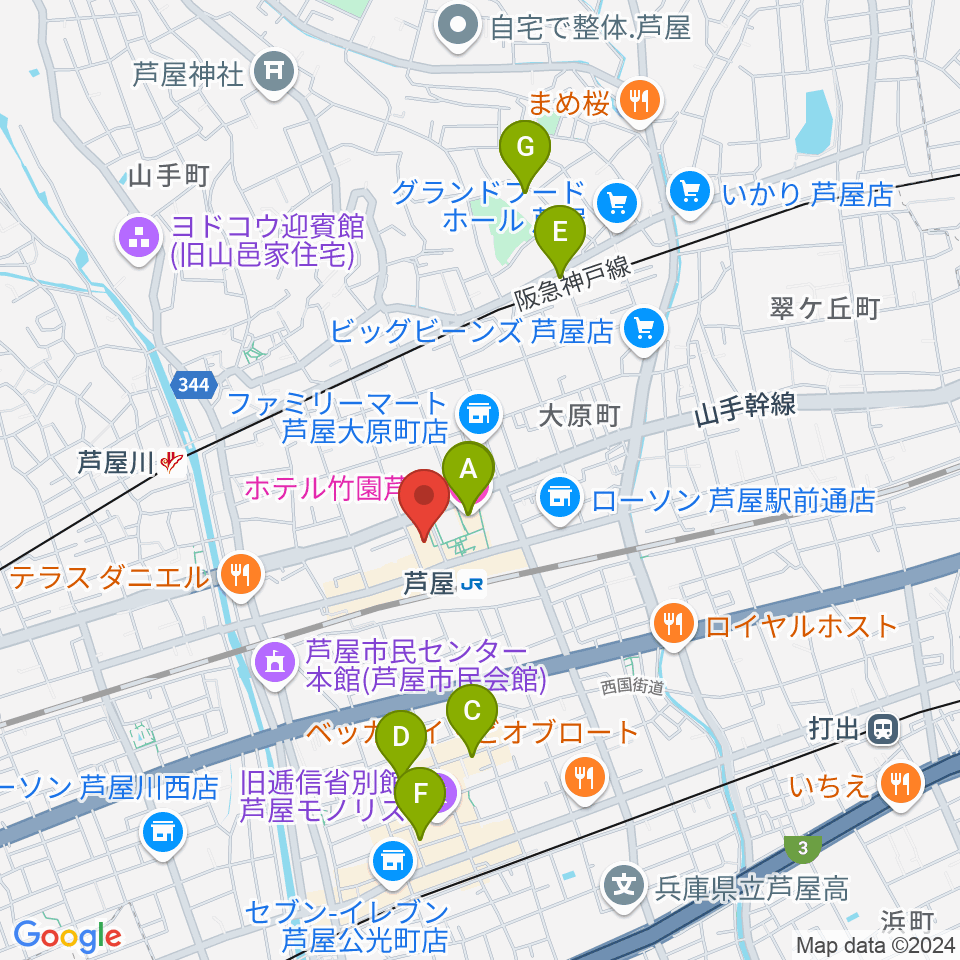 結城カルチャーセンター周辺のホテル一覧地図