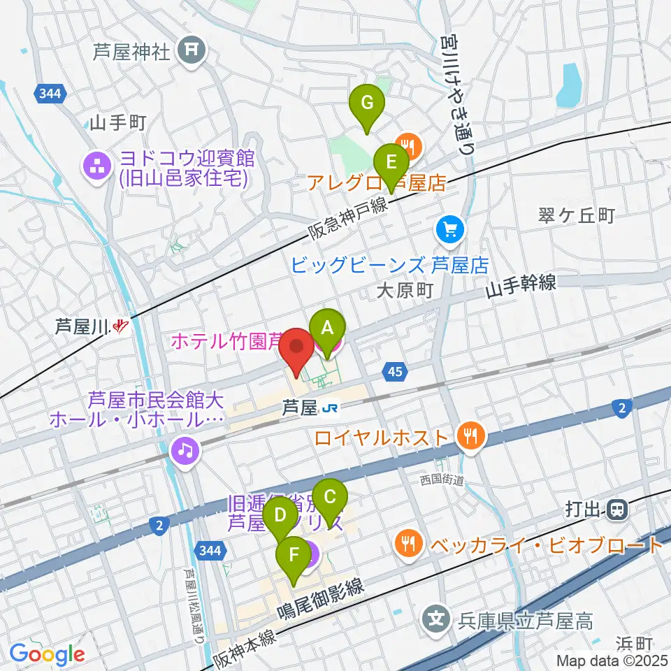 結城カルチャーセンター周辺のホテル一覧地図
