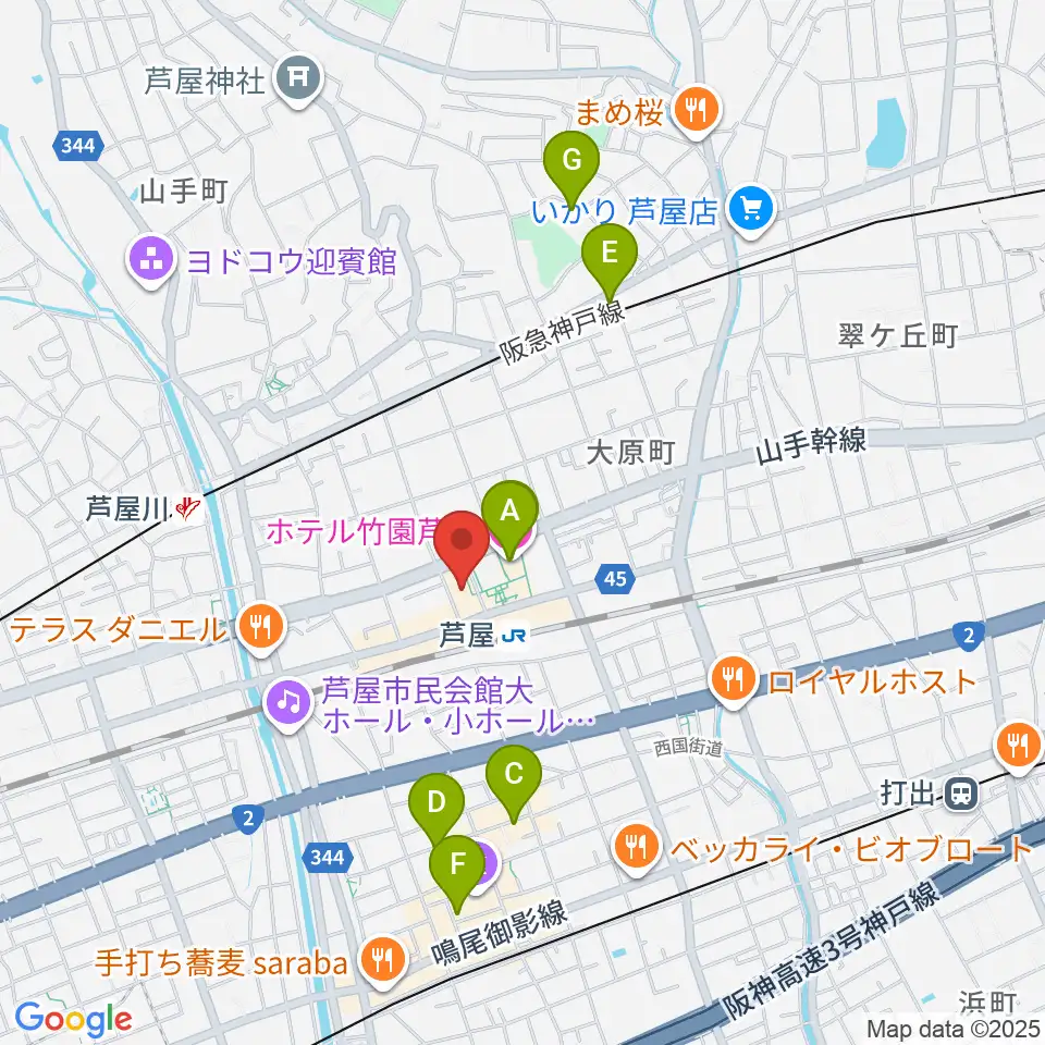 結城カルチャーセンター周辺のホテル一覧地図
