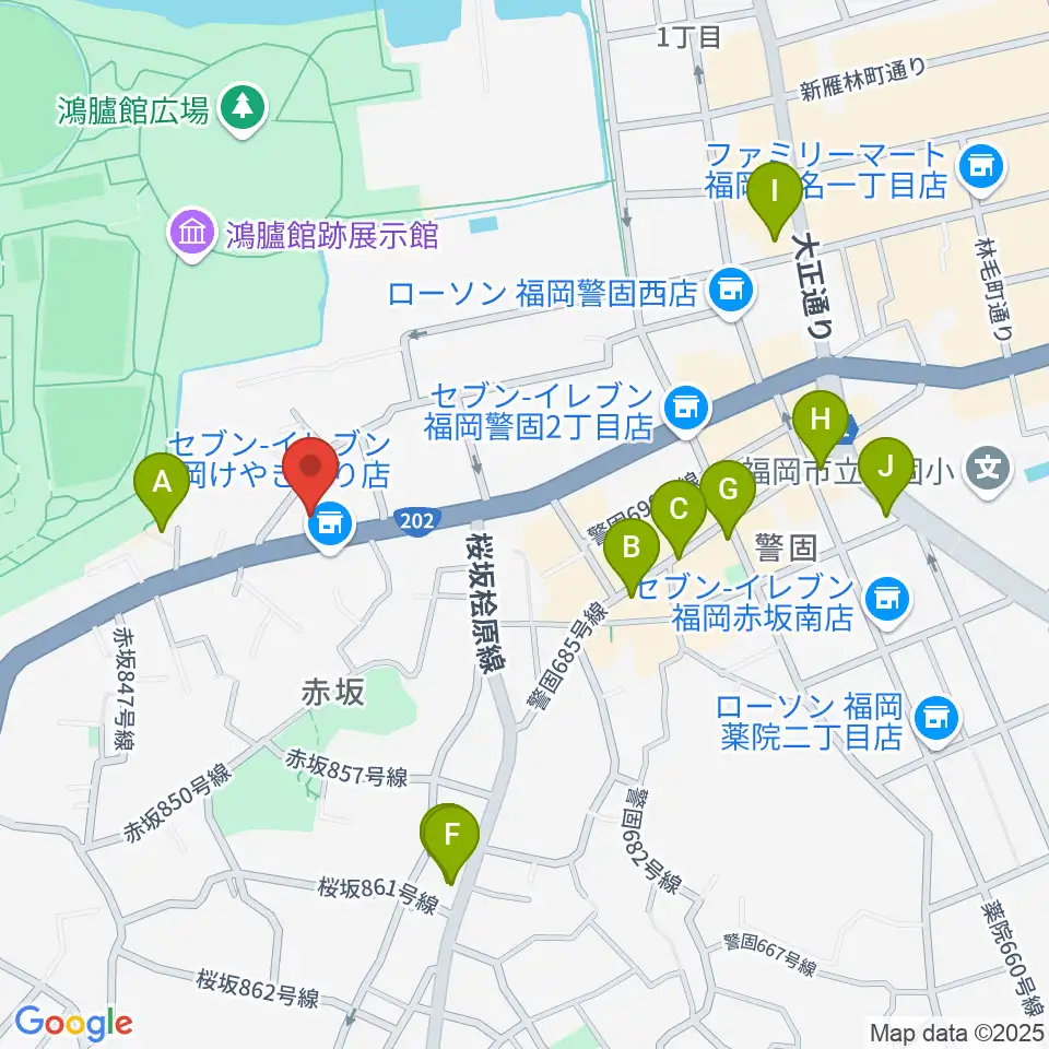 ファイネストピアノ福岡周辺のホテル一覧地図