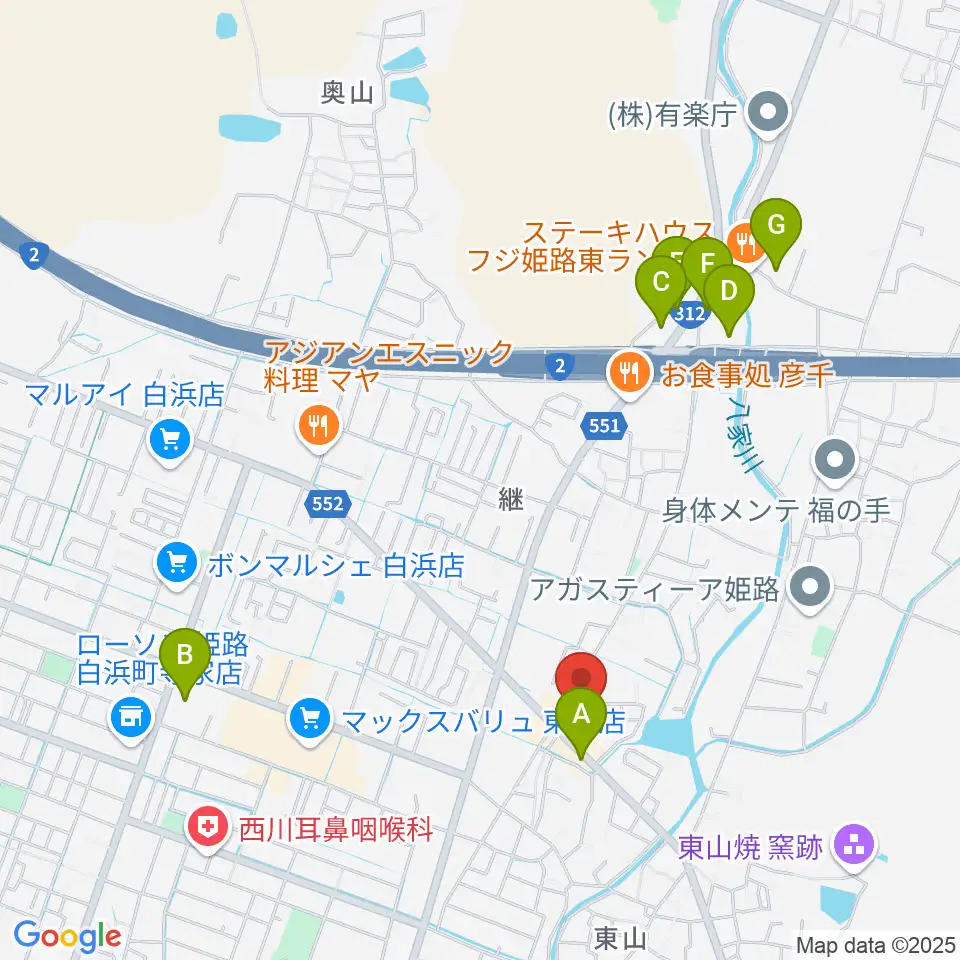 ベータミュージック姫路東店周辺のホテル一覧地図