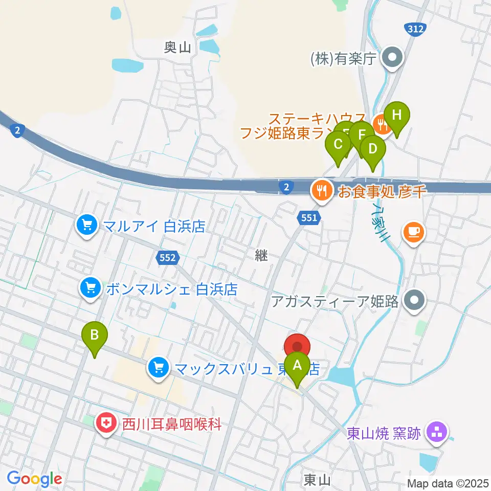 ベータミュージック姫路東店周辺のホテル一覧地図