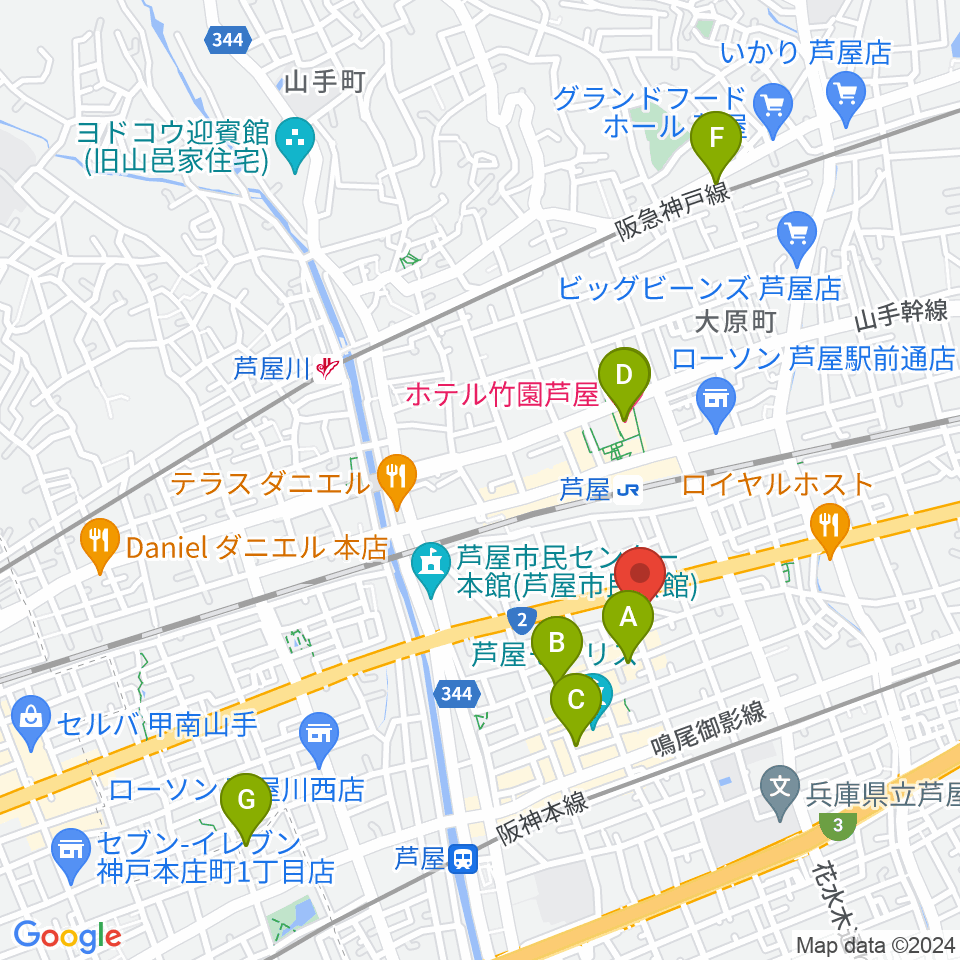 ステージ・アール周辺のホテル一覧地図