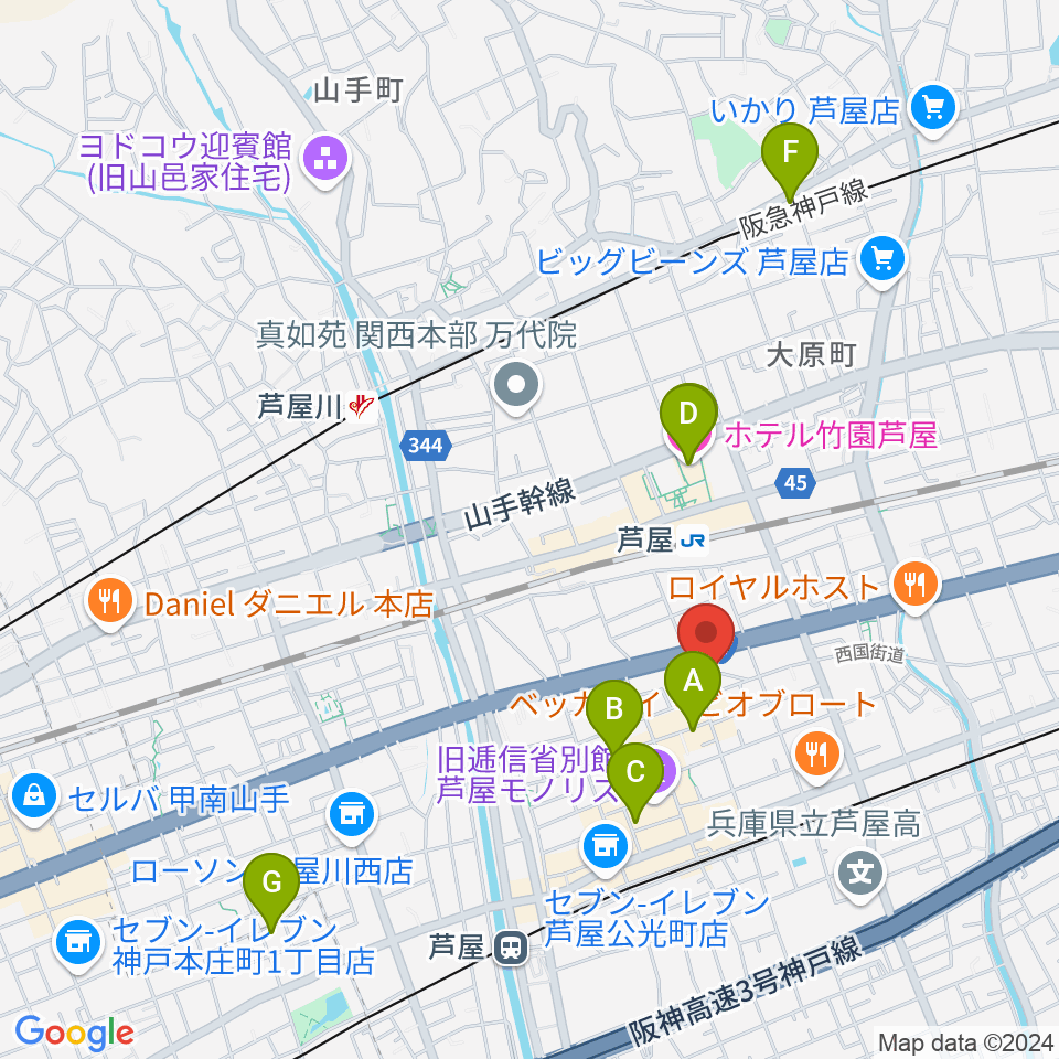 ステージ・アール周辺のホテル一覧地図