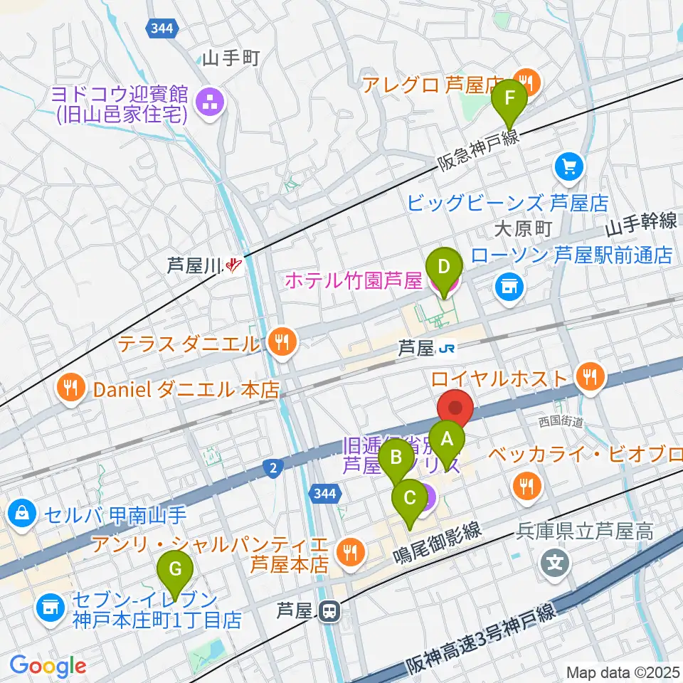 ステージ・アール周辺のホテル一覧地図