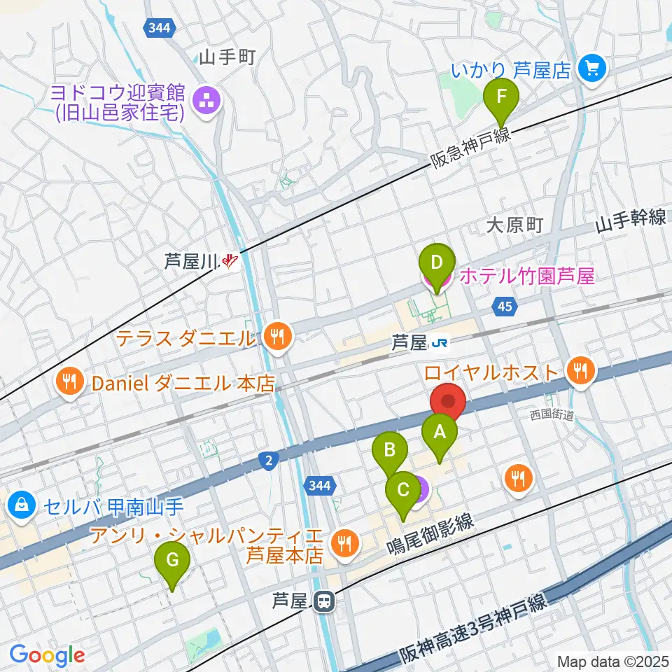 ステージ・アール周辺のホテル一覧地図